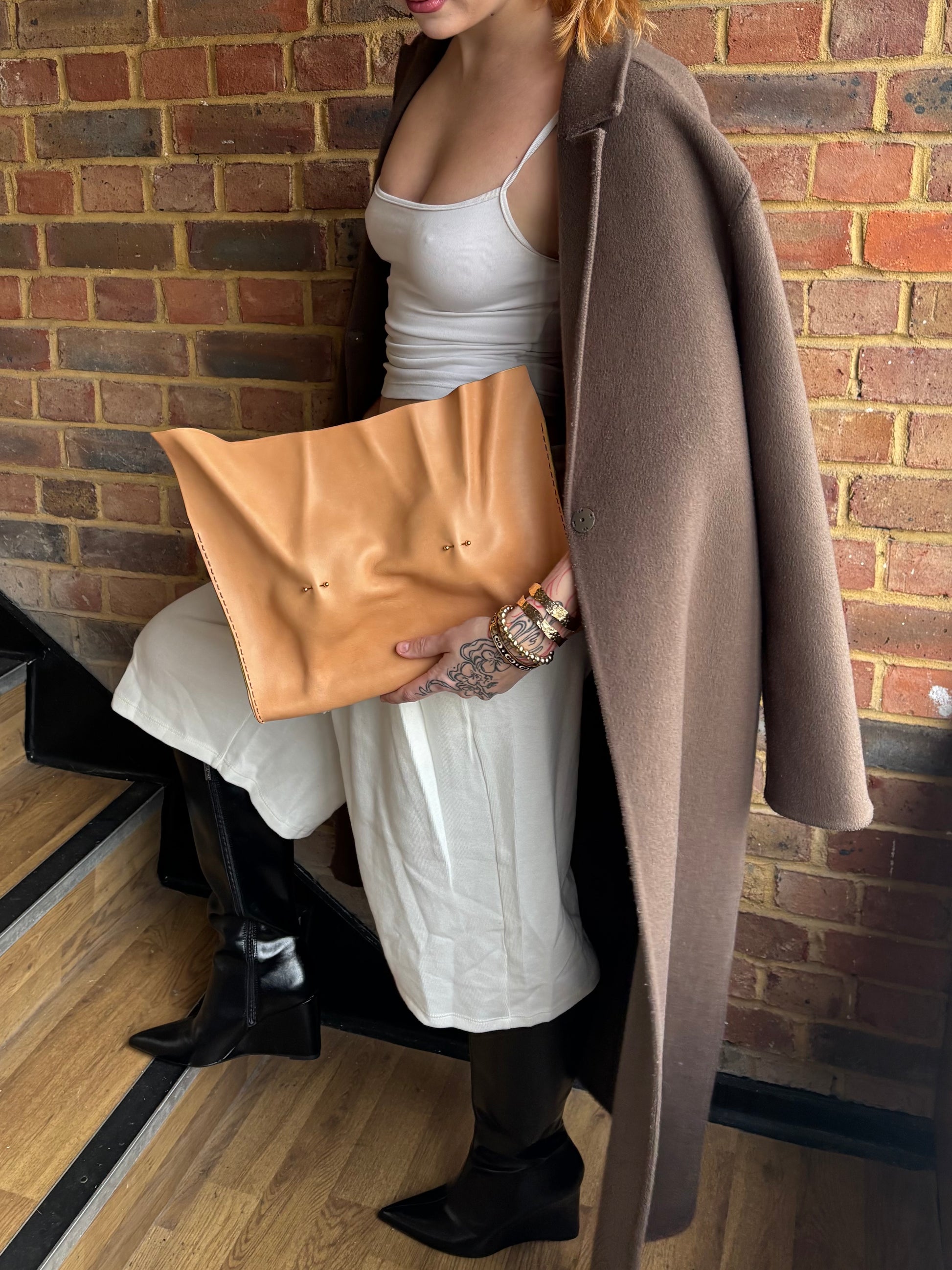 Pierced Pair Leather Bag