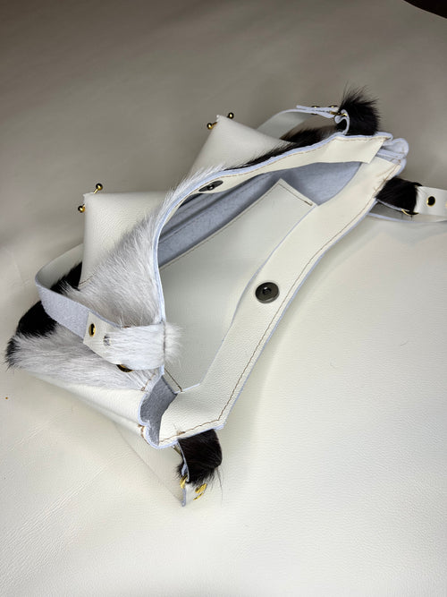 Cowhide Pierced Pair Shoulder Bag