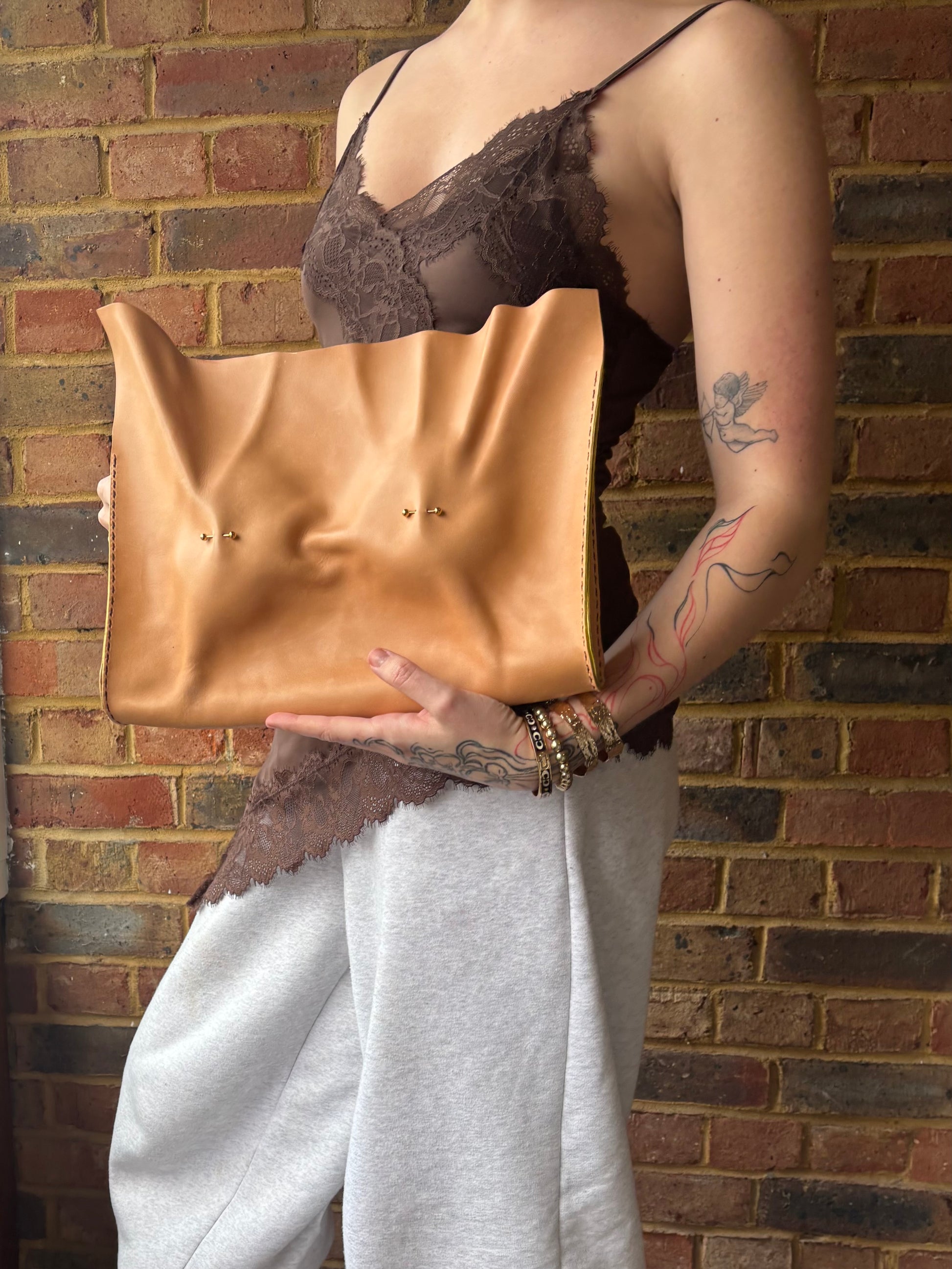 Pierced Pair Leather Bag