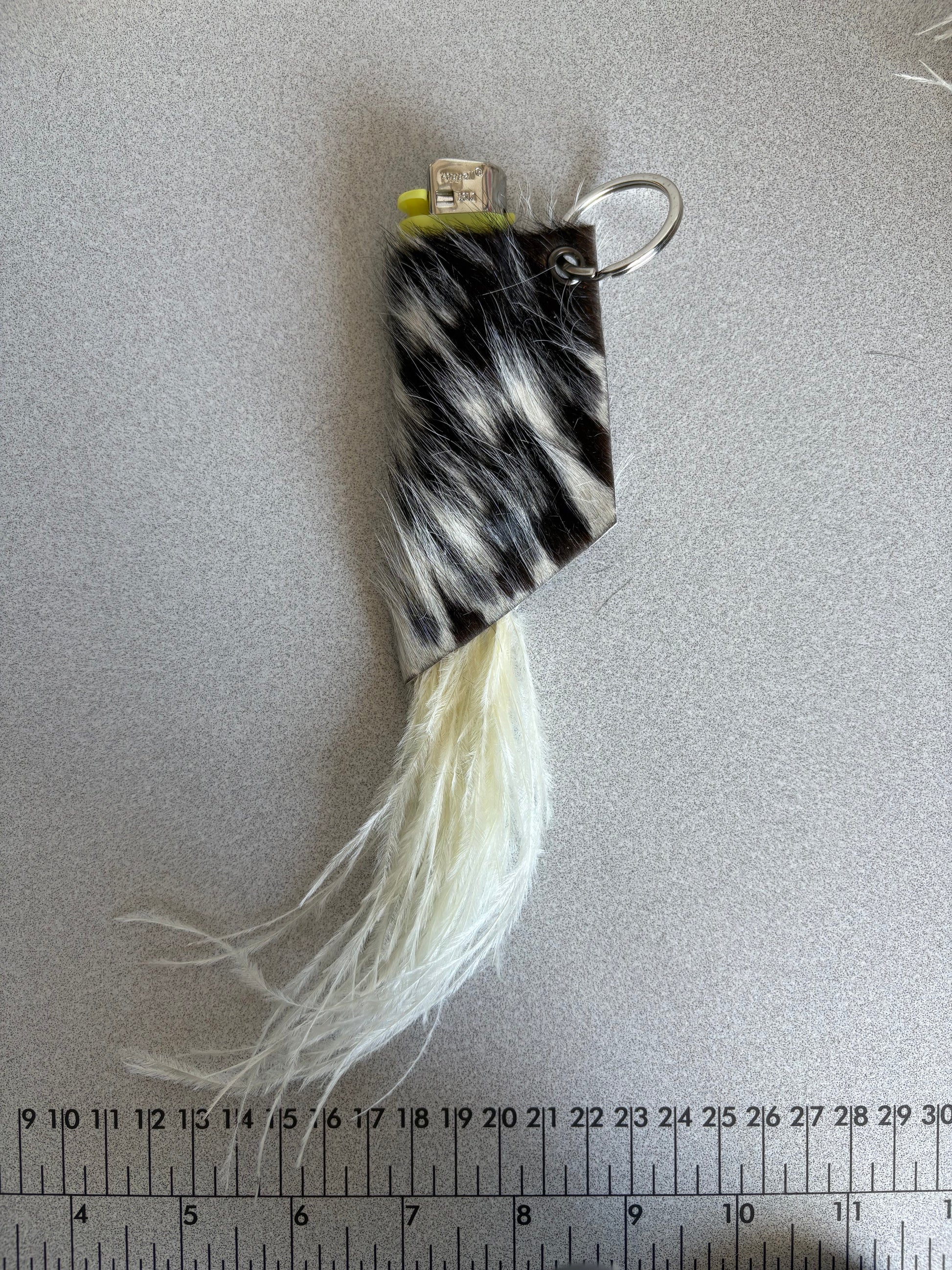 Cowhide Feather Lighter Holder 003