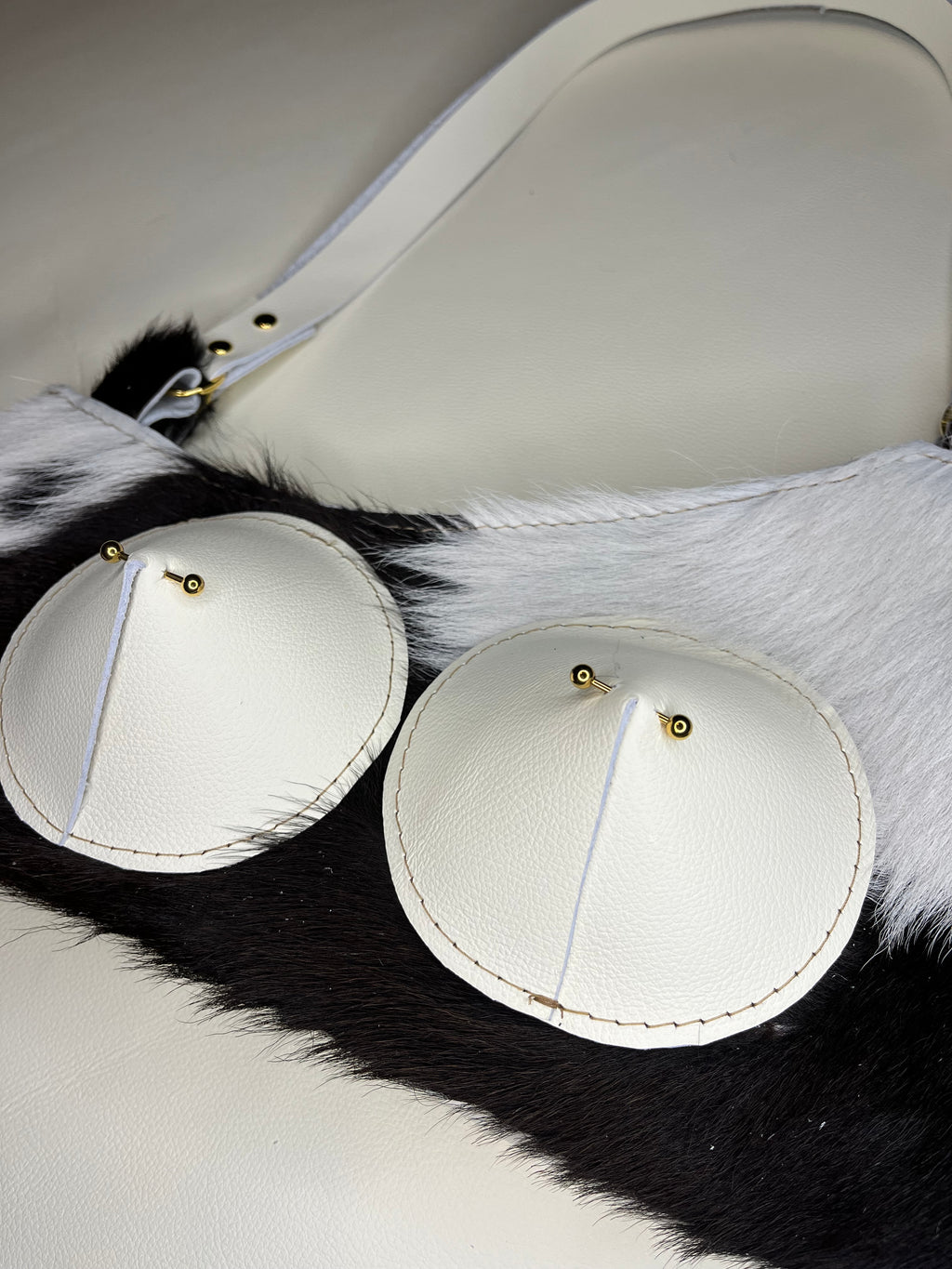 Cowhide Pierced Pair Shoulder Bag