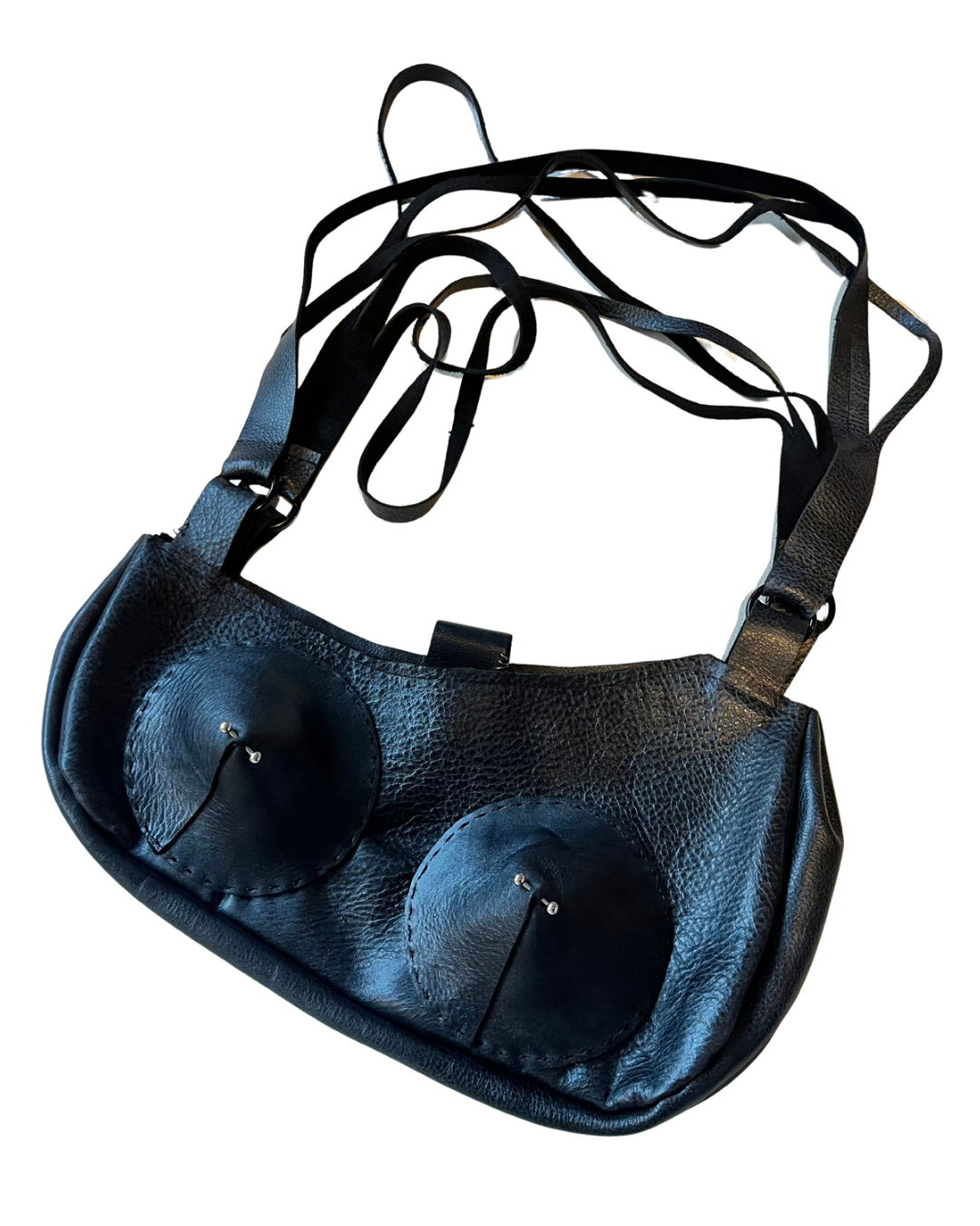Gunmetal Pierced Shoulder Bag