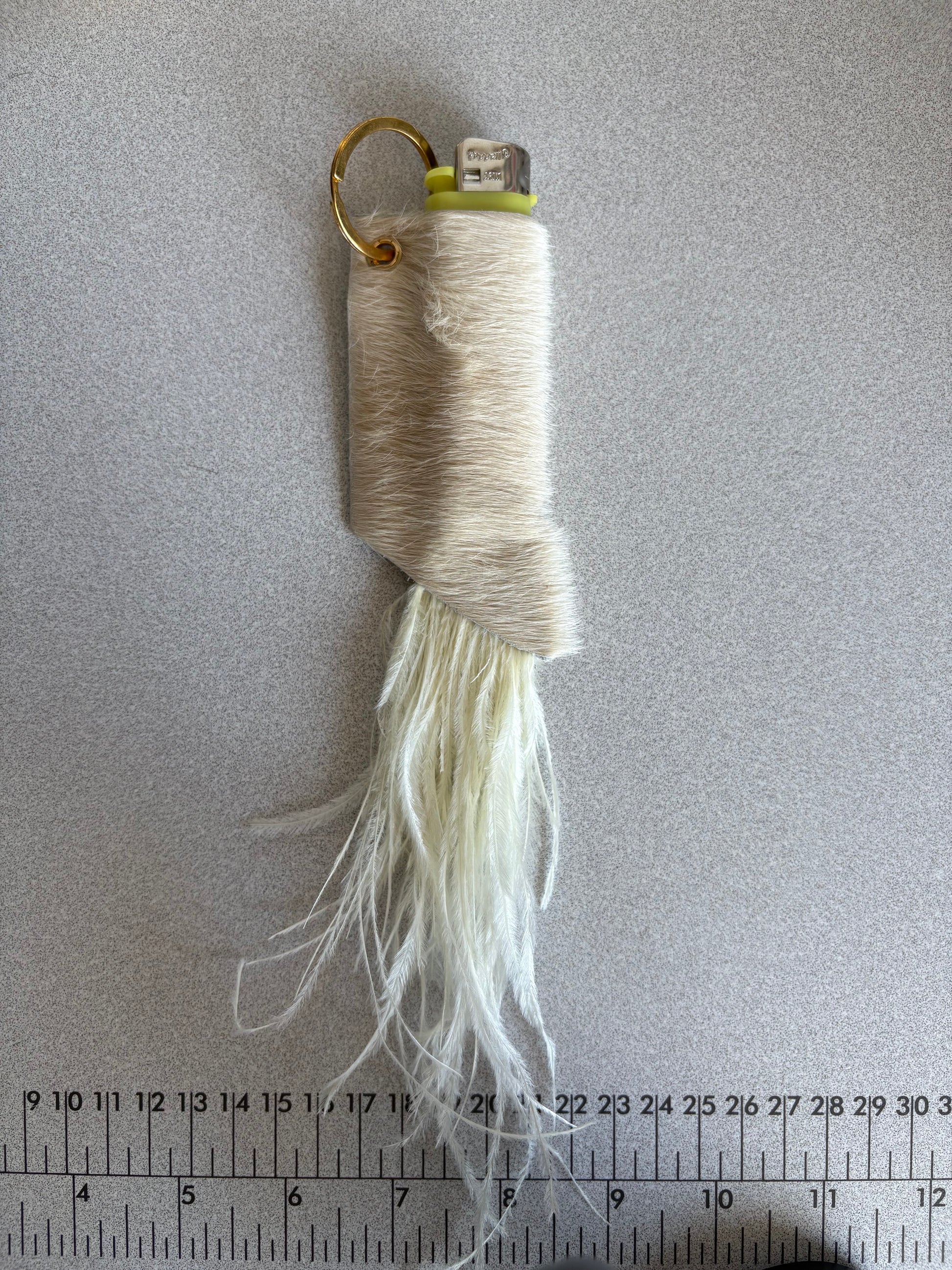Cowhide Feather Lighter Holder 005