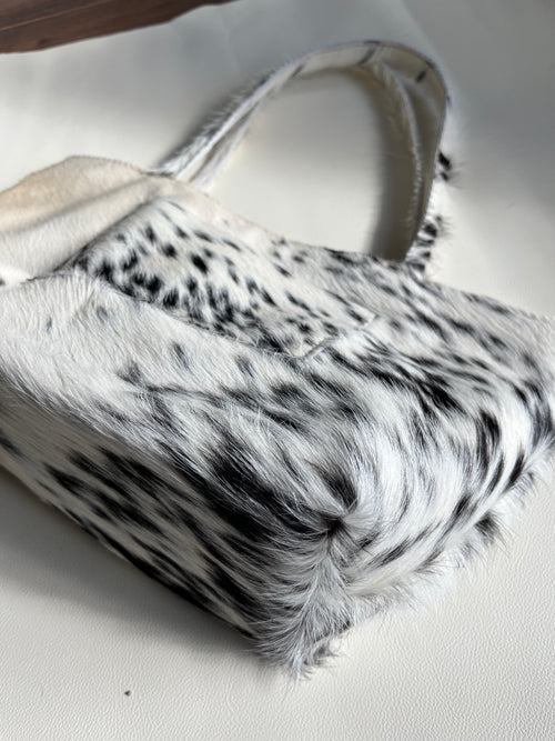 Cowhide pierced tote