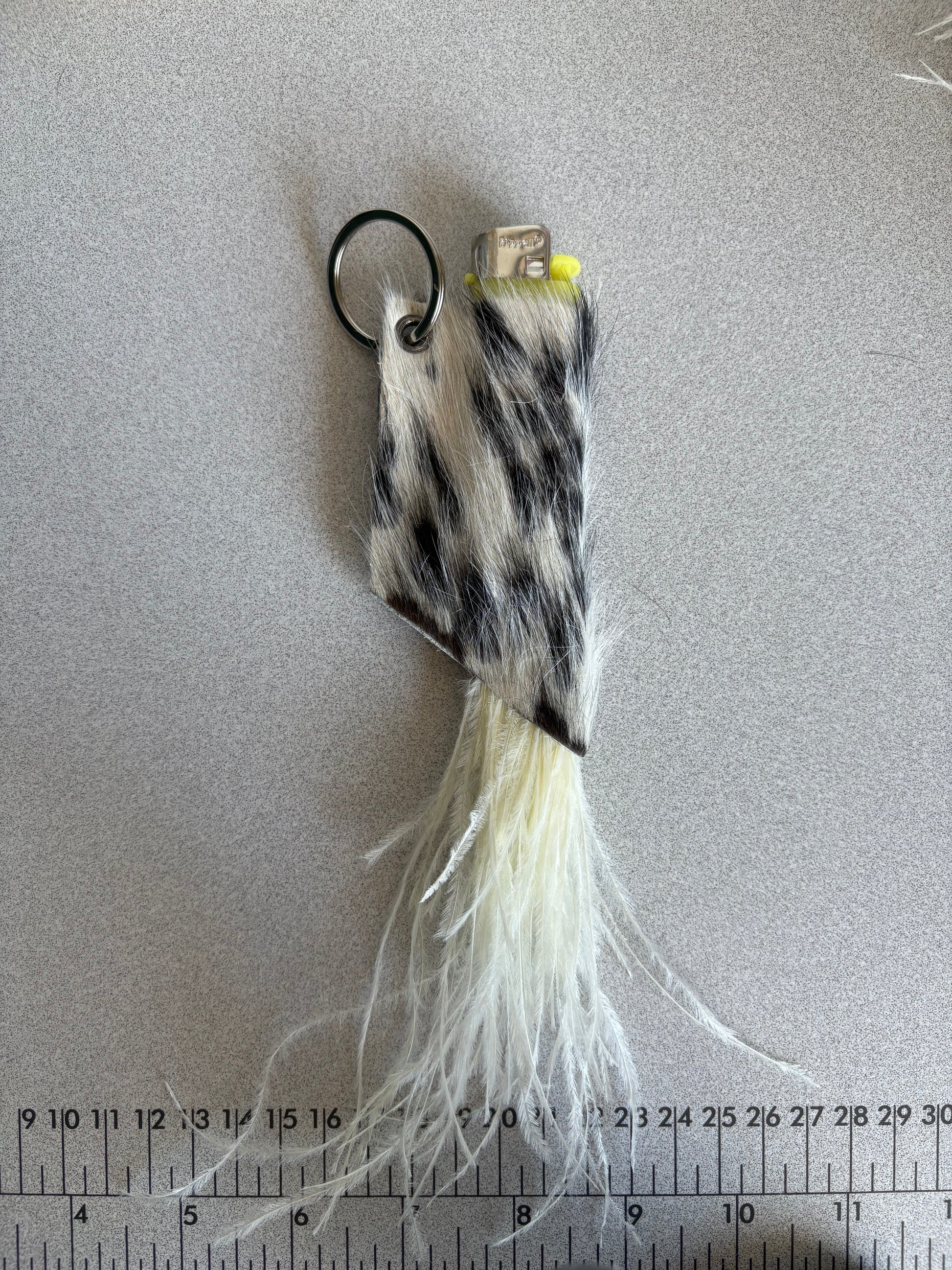 Cowhide Feather Lighter Holder 003