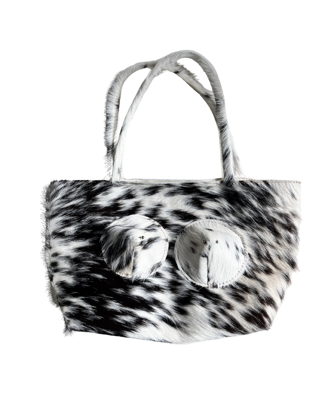 Cowhide pierced tote