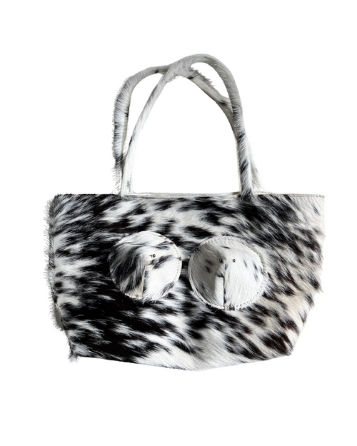 Cowhide pierced tote