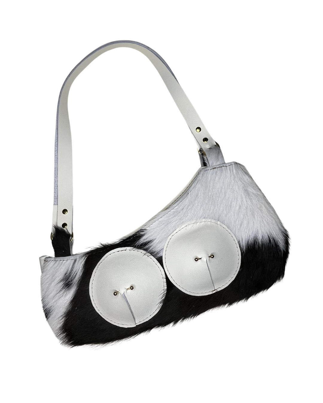 Cowhide Pierced Pair Shoulder Bag