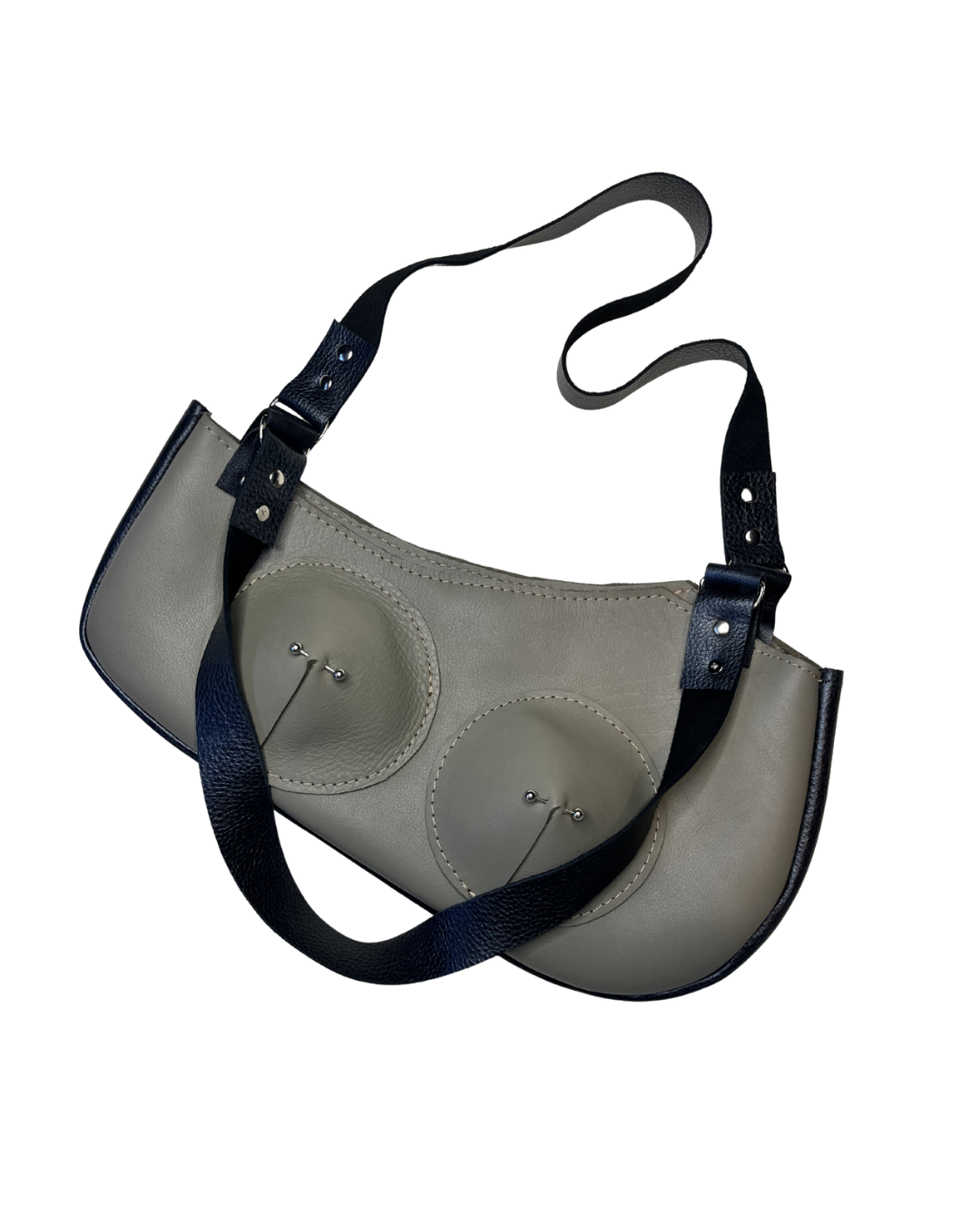 Khaki pierced shoulder bag