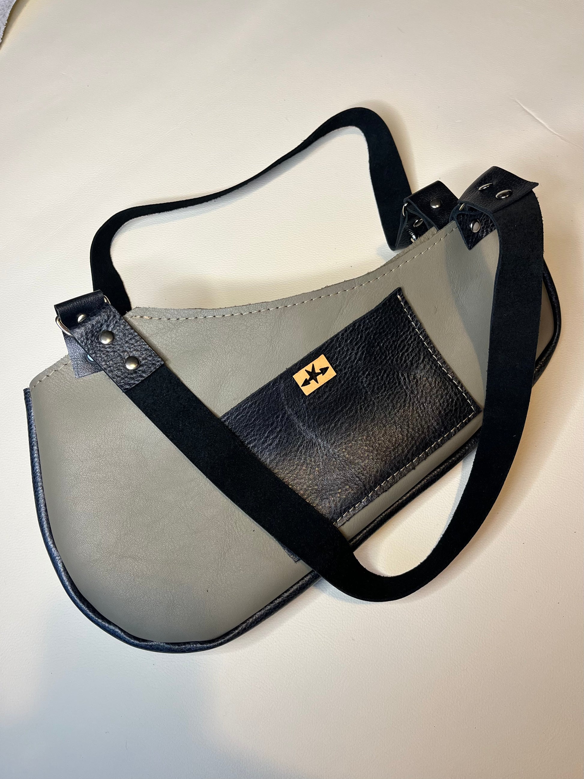 Khaki pierced shoulder bag