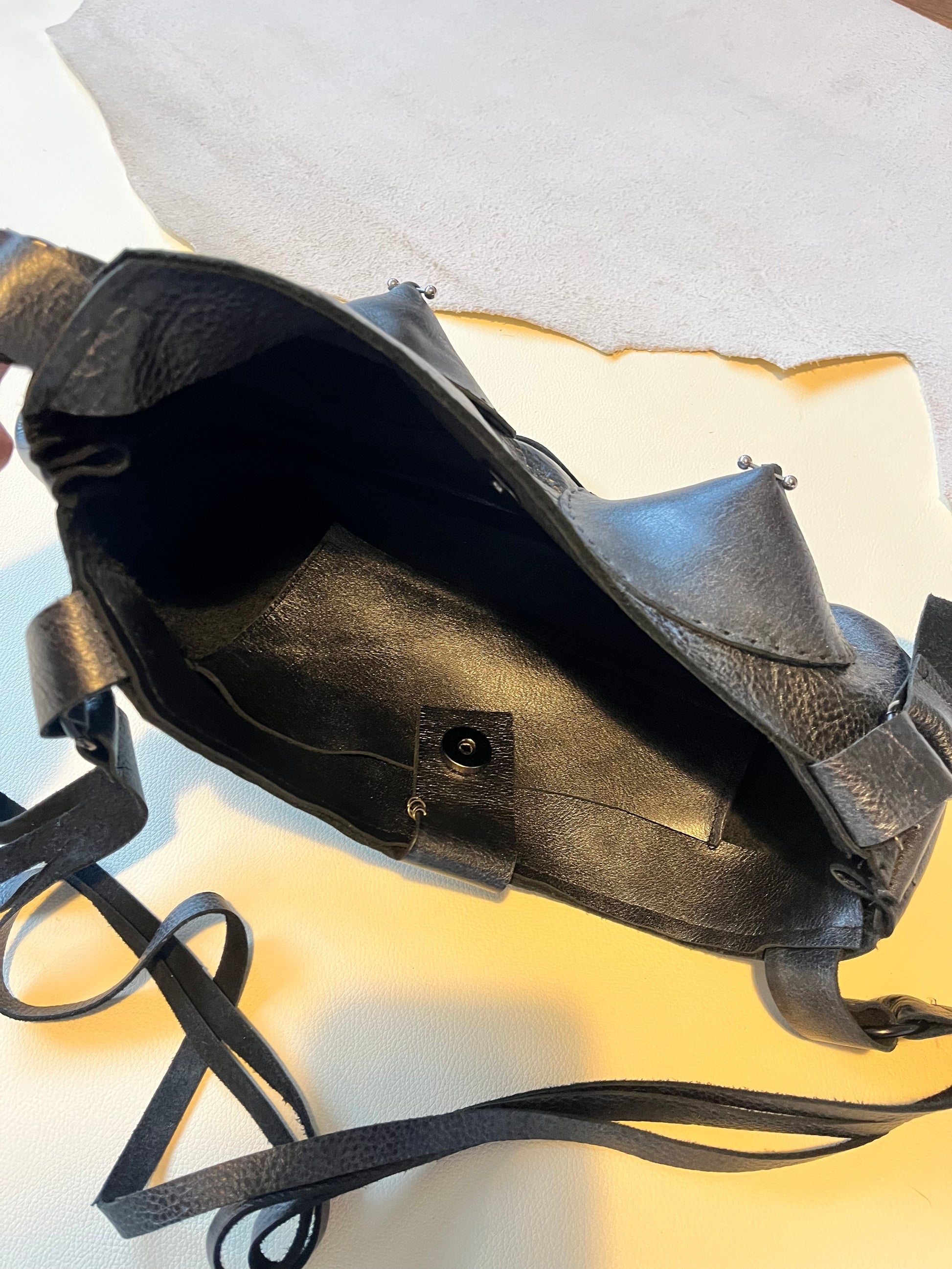 Gunmetal Pierced Shoulder Bag