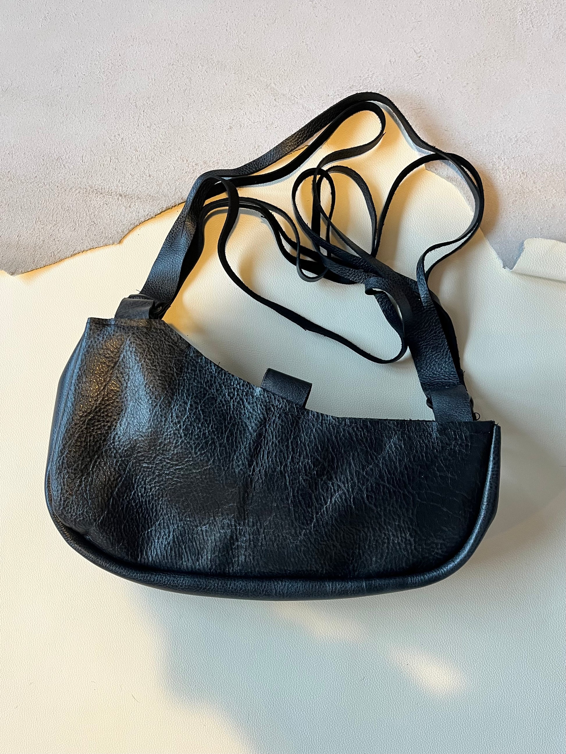 Gunmetal Pierced Shoulder Bag
