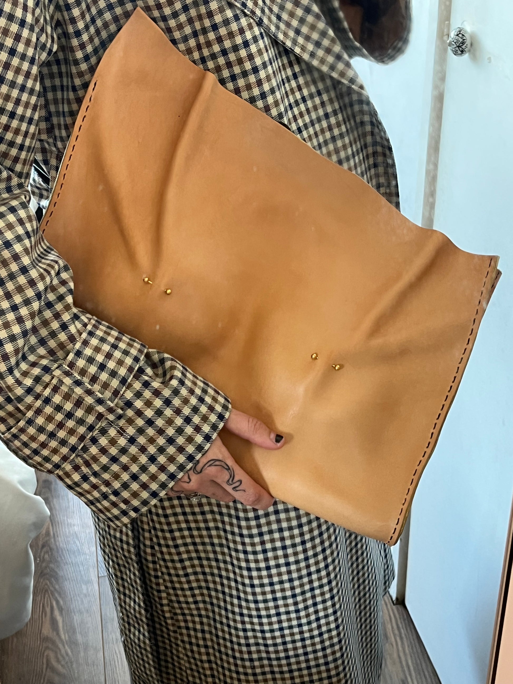 Pierced Pair Leather Bag
